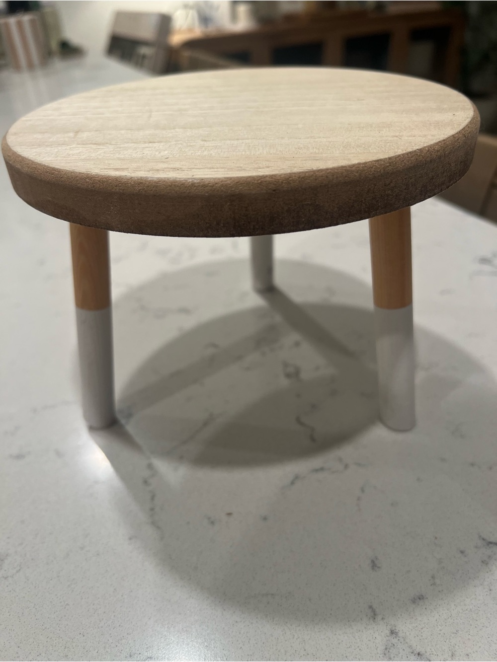 Wood Round Display Riser with White Tipped Legs - Picture 3 of 5